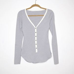 Lululemon Awesoma Henley In Hyper Stripe Gray 4 - image 1